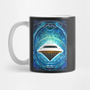 UFO Schematic Artwork - AI Generated Sci Fi Concept Art - Mug